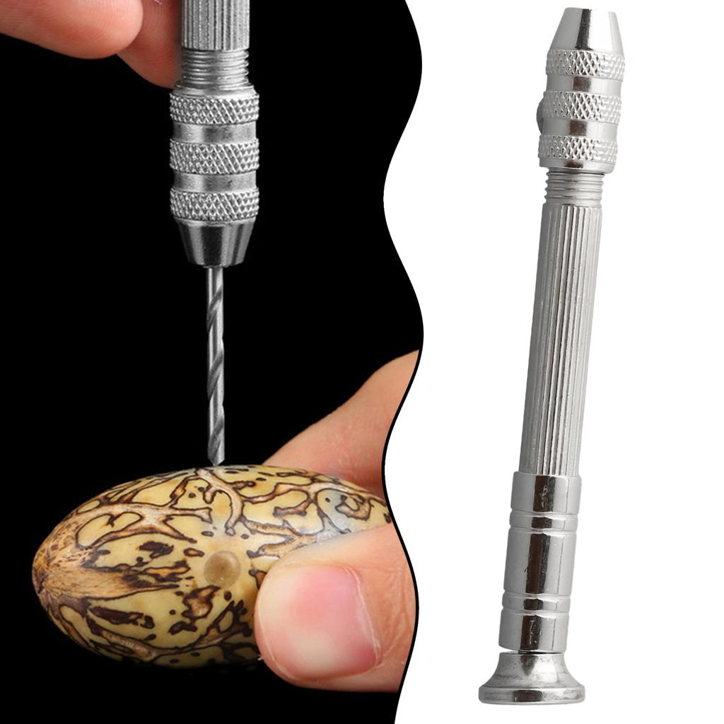 Mini Micro Aluminum Hand Drill Twist-Manual Drill Bit Woodworking Drilling DIY Carving Resin Polymer Clay Plastic Jewelry Making