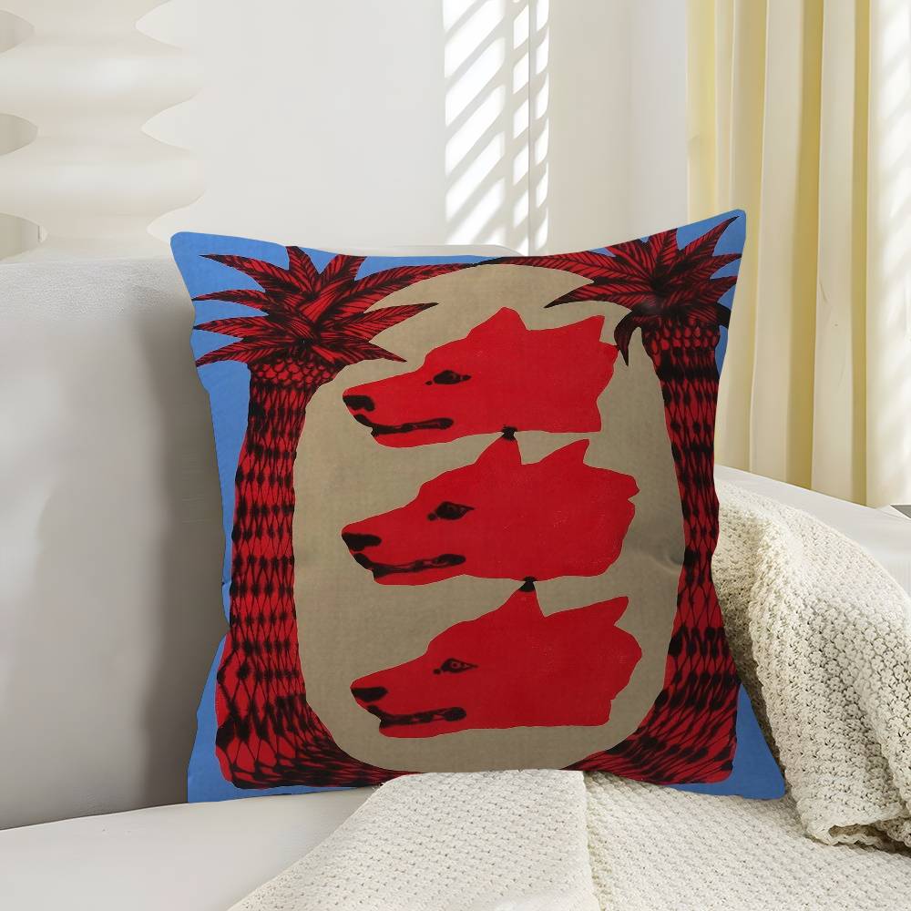 Folk Art Animal Abstract Paintings Pillow Cover Design cushion Cover decor Holiday Decorati