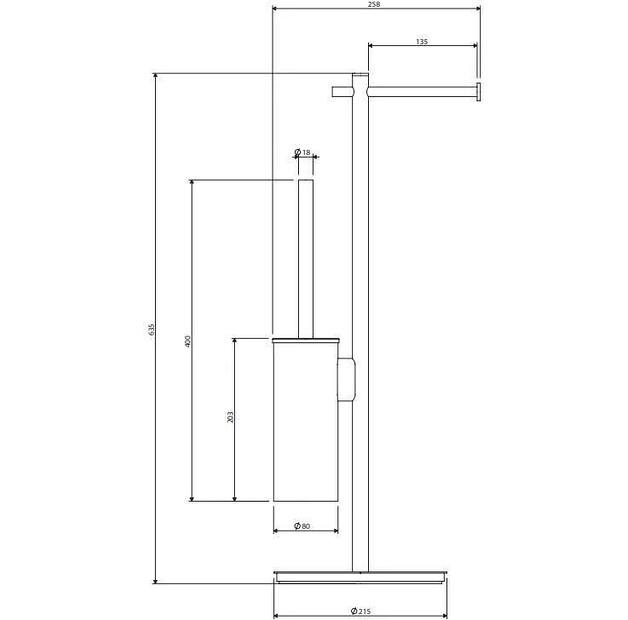 Щетка для унитаза Omnires Modern Project белый мат MP60621WM