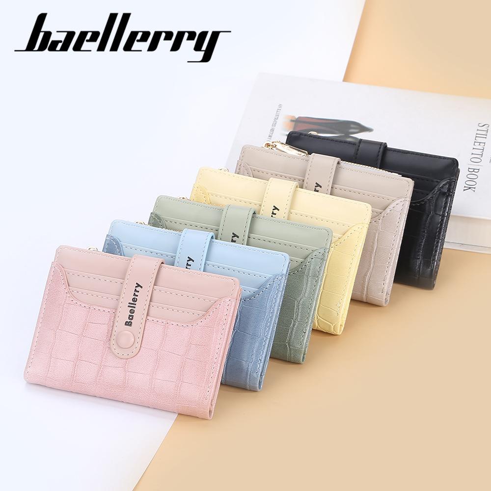 Женский короткий кошелек Baellerry, вертикальный кошелек, кошелек на молнии для монет, модный кошелек с принтом, держатель для карт, многослотовый, бумажник