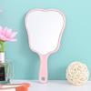 Plastic Tooth-shaped Mirror High-definition Portable Makeup Mirror Handheld Sector Mirror  Women