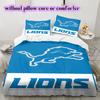 Detroit Lions Pattern Bedding,Quilt Set Quilt Cover Pillowcase Home Birthday Gift (1*duvet cover+2*pillowcase,without core)