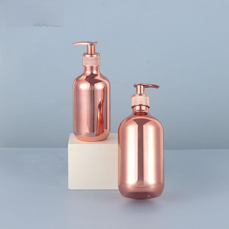Бутылка для шампуня и геля для душа с точечным гальваническим покрытием золото/серебро/розовое золото, 300 мл/500 мл, ПЭТ