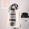 Высококачественный клетчатый шарф в корейском стиле: Теплая, Утолщенная Шаль, Похожая на Кашемир, для Студентов и Пар