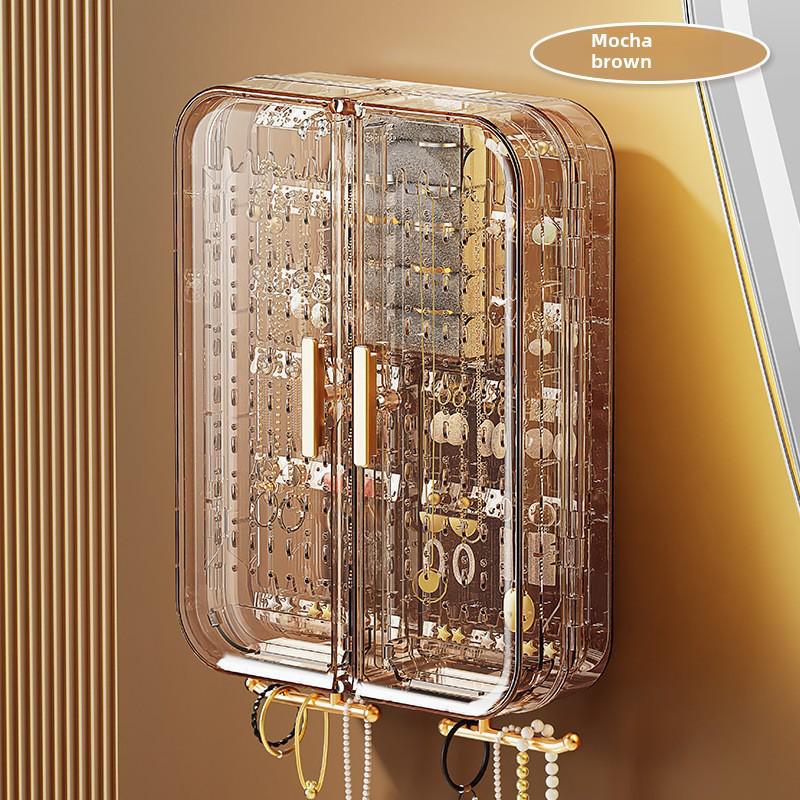 Настенная вместительная шкатулка для хранения ювелирных изделий: Многофункциональная стойка для сережек, ожерелий, элитный и изысканный дизайн