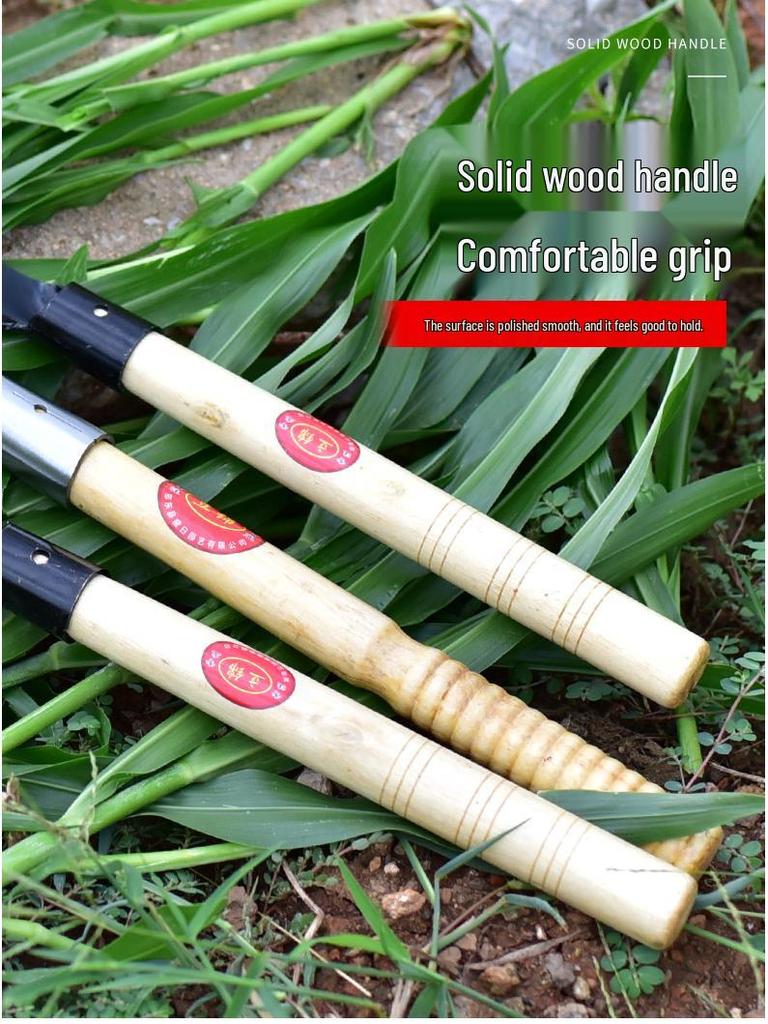 Large Outdoor Manganese Steel Weed Scythe - Long Handle Sickle for Grass Cutting and Corn Harvesting