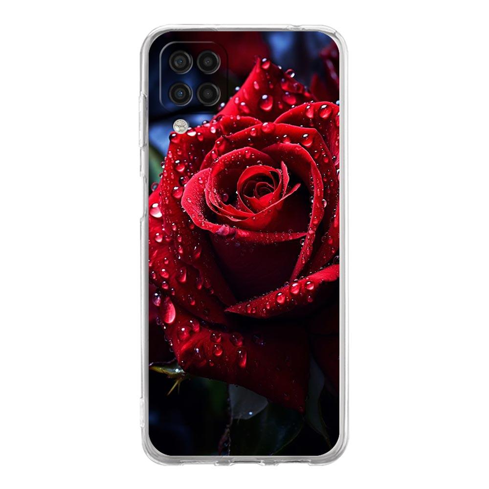 Красивый Чехол для Телефона с Красными Розами Для Samsung A13 A33 A73 A53 A23 A51 A71 A21S A12 A31 A41 A05s A03S A15 A25 A32 5G