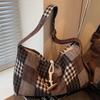 Large-capacity Bag, Checkered Commuter Bag, Tote Bag, Niche Single-shoulder Bag, Student Bag
