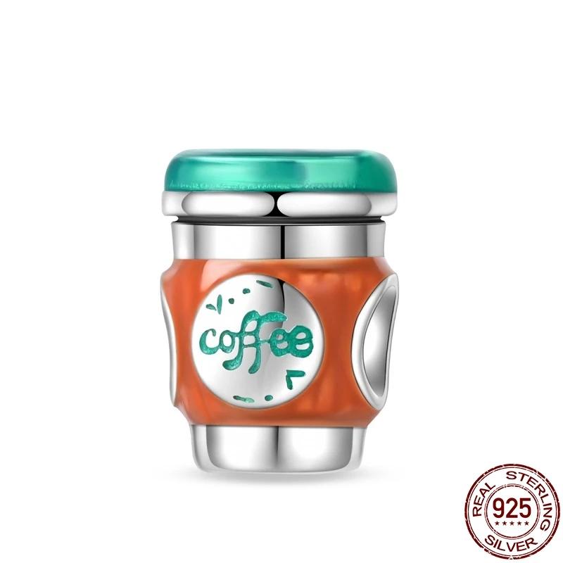 Медь Мода Кофе Красное Вино Кубок Шармы для Напитков Бусины Подходят для Оригинального Браслета Бренда DIY Изысканные Ювелирные Изделия Подарок