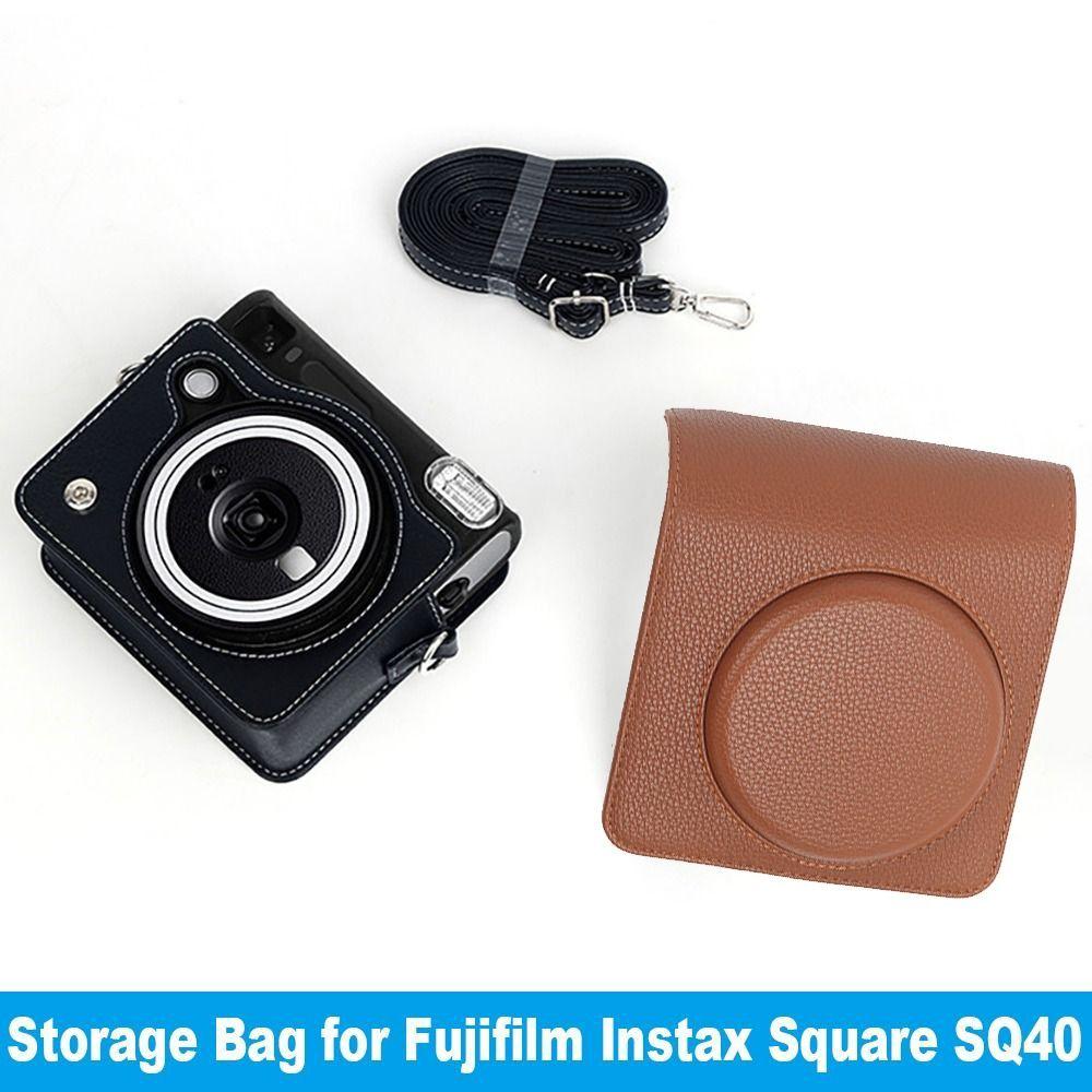 Shockproof Instant Camera Case PU Leather Protective Cover for Fujifilm Instax Square SQ40 Travel