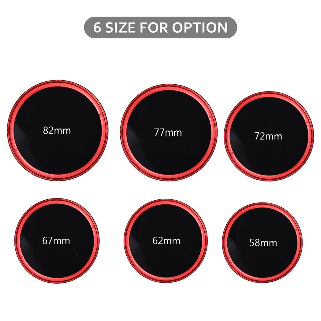 FOTGA Slim ND Fader Variable Filter Neutral Density ND2 To ND400 Red Replacement for Canon
