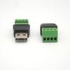 Адаптер USB 2.0 A папа на 4-контактные винтовые клеммы, Беспаечные разъемы, Быстрая установка, Штекеры для винтовых клемм