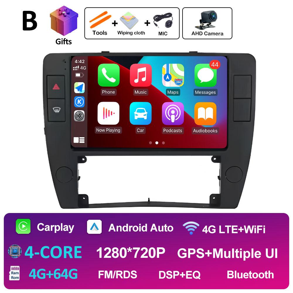 Беспроводная стереосистема Carplay DSP для Volkswagen Passat B5 2000 2001 2002 2003 2004 2005 Android 14 Вентилятор охлаждения Bluetooth Аксессуары