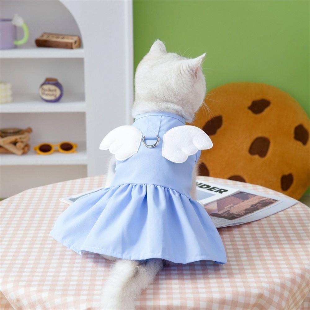Adorable Cat Traction Skirt Breathable Puppy Princess Dress Cat Vest Harness Pet Supplies