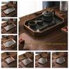 Vintage Wood Crabapple Glass Walnut Snack Storage Box Rectangular Tea Tray Dried Fruit Dim Sum Tray Household Tray