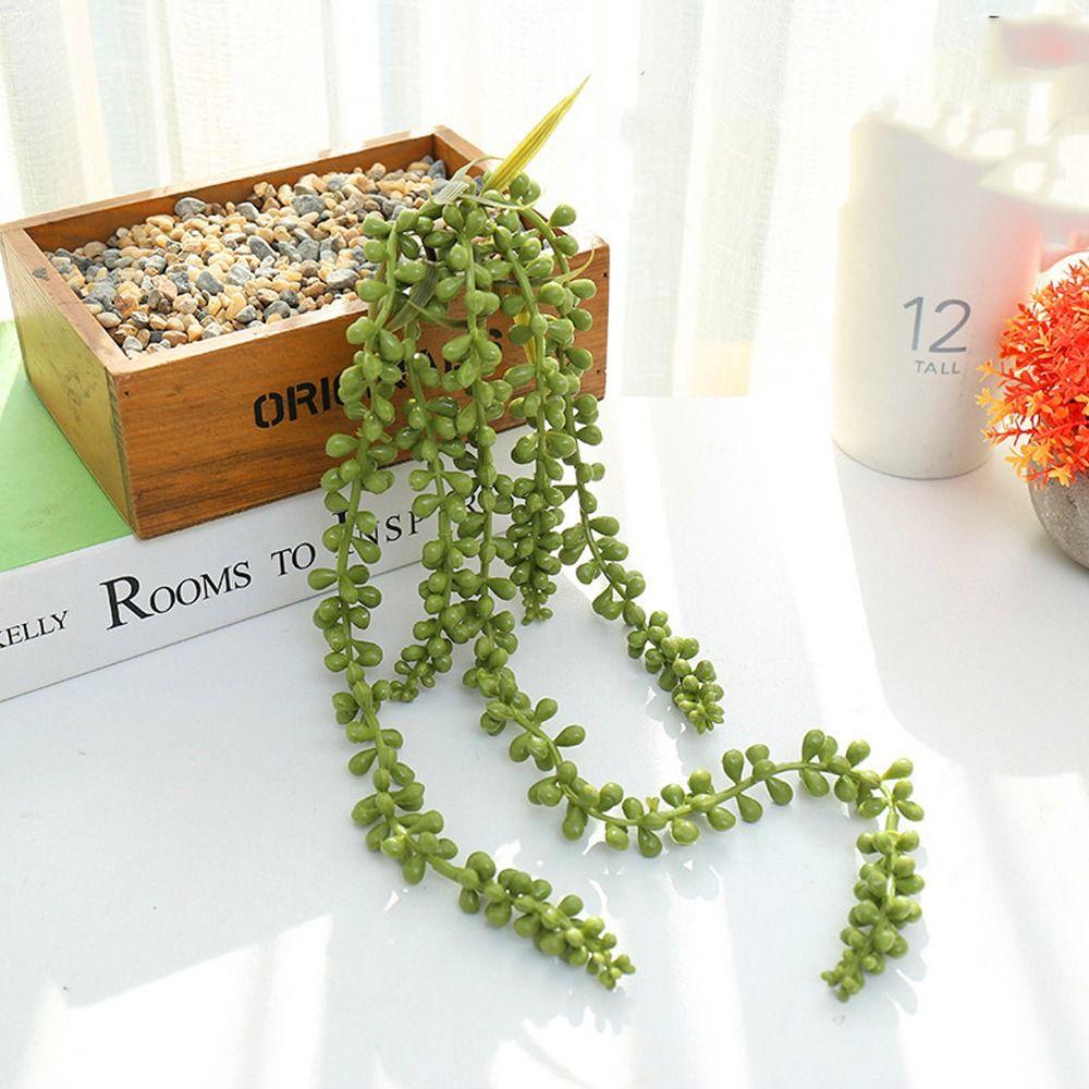 ПВХ Lover Tears Зеленая виноградная лоза Подвесные суккулентные растения Уличное и внутреннее украшение