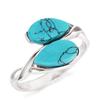 Handmade Silver Ring 'Meghan' Turquoise Silver (rhodium) - 12 Mm