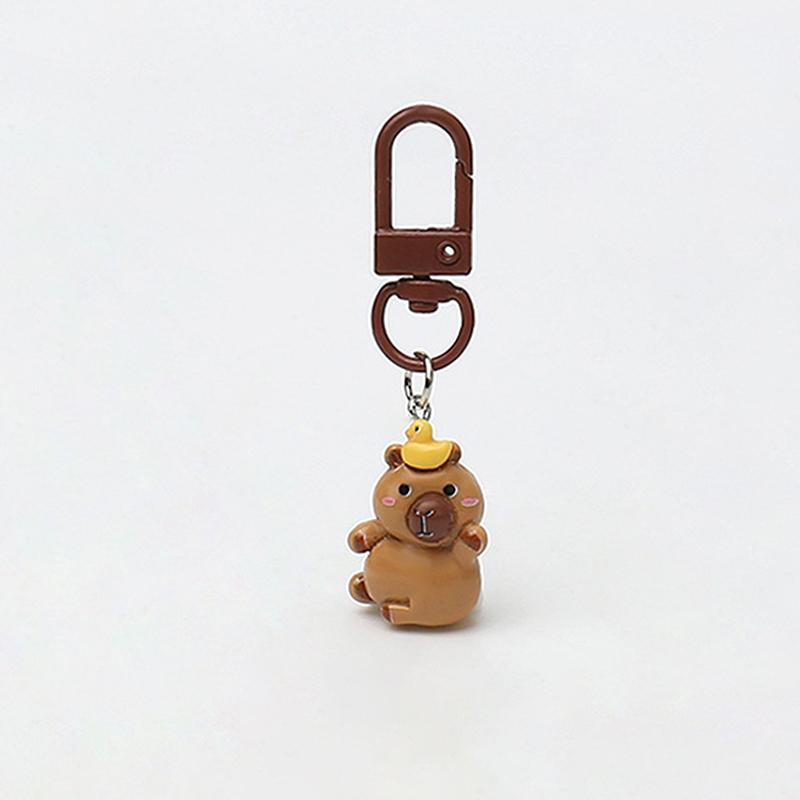 Забавный мультяшный брелок Capybara Kawaii Animal Keyring Прекрасный рюкзак Подвеска Ключ Подвесное украшение для пары Подарки