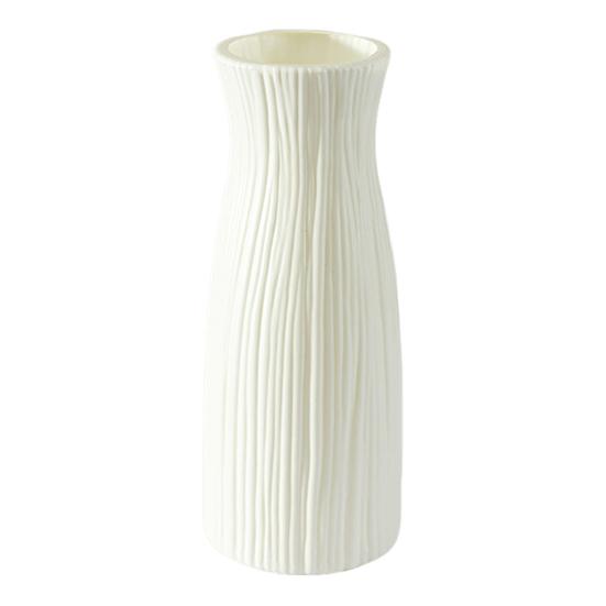 Imitation Ceramic Plastic Vase Budget-friendly Decorative Plastic White Vase Flower Arrangement Decoration
