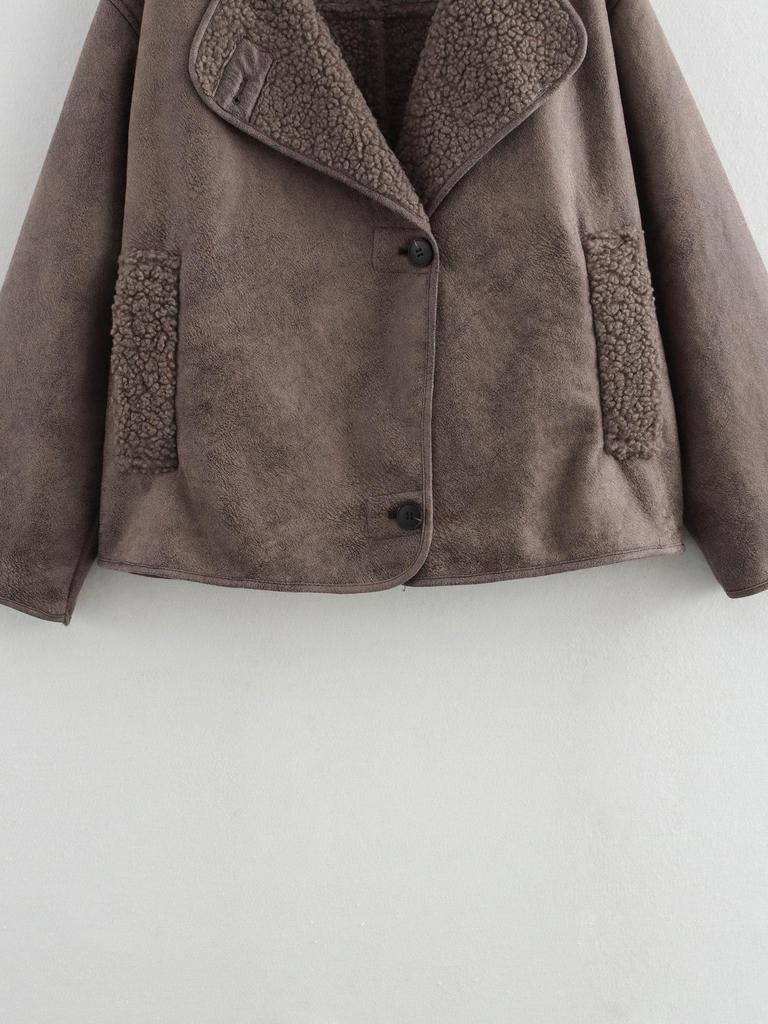 2024 Autumn Women's Double-Sided Jacket: European & American Fashion with Simple Hot Stamping