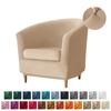Split Velvet Club Tub Armchairs Chair Covers Stretch Solid Color Sofa Slipcover Sofa Couch Cover For Bar Counter With Seat Cover