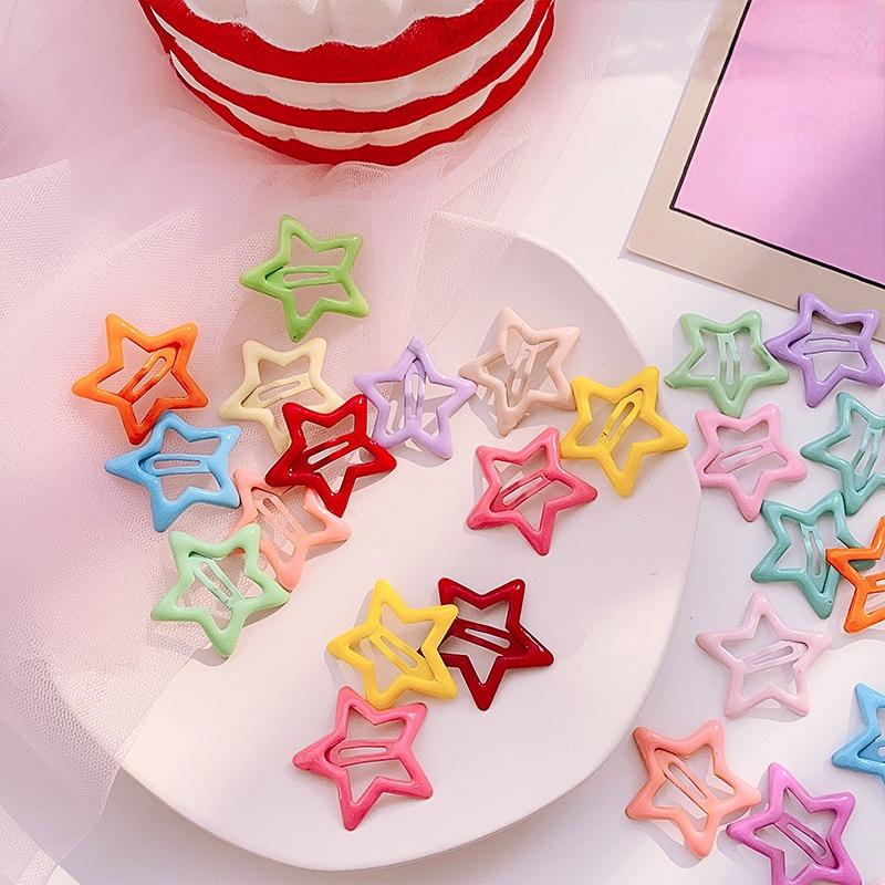 5 шт./компл., заколка для волос со звездой ярких цветов, милые детские заколки для волос с пентаграммой для маленьких девочек, головные уборы, детские аксессуары для волос