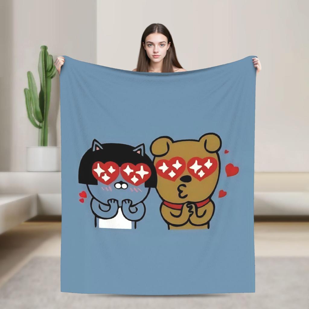K-Kakaos F-Friends Фланелевое одеяло Мягкое теплое плед для дивана кровати Декоративное оригинальное покрывало Чехол для дивана кровати
