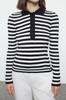 Женский модный стильный свитер, черный свитер с воротником поло, базовый полосатый трикотаж, свитер