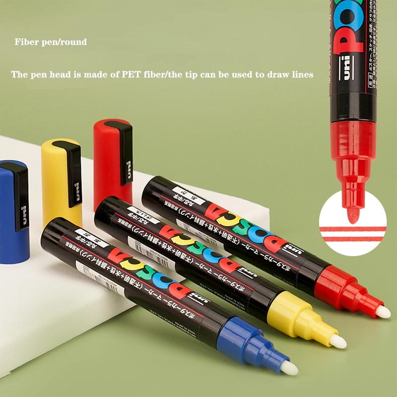 Маркер-краска Uni POSCA, 39 цветов PC-5M/44 PC-3M/36 PC-1M, Акриловые маркеры для рисования по камню, граффити, Художественные принадлежности