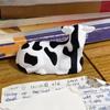 3D Printed Cow Ornament Pass Through Fidget Toy Pass-through Black And White Cow Sculpture for Stress Anxiety Relief