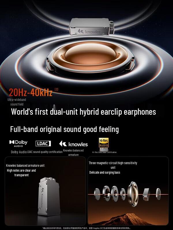 Baseus Беспроводные Bluetooth-наушники Inspire XC1 с открытым дизайном на зажиме