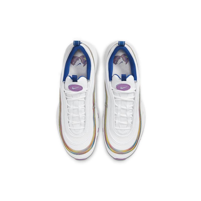 Nike Женские кроссовки Air Max 97 Белые с переливающимися полосками Повседневная обувь CW2456-100