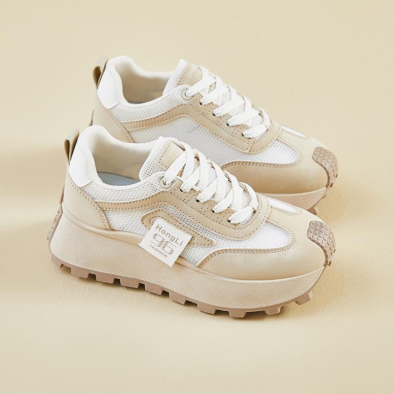 Дышащие женские кроссовки Dad Sneakers на толстой платформе, кроссовки для бега со шнуровкой, удобные женские кроссовки для занятий теннисом