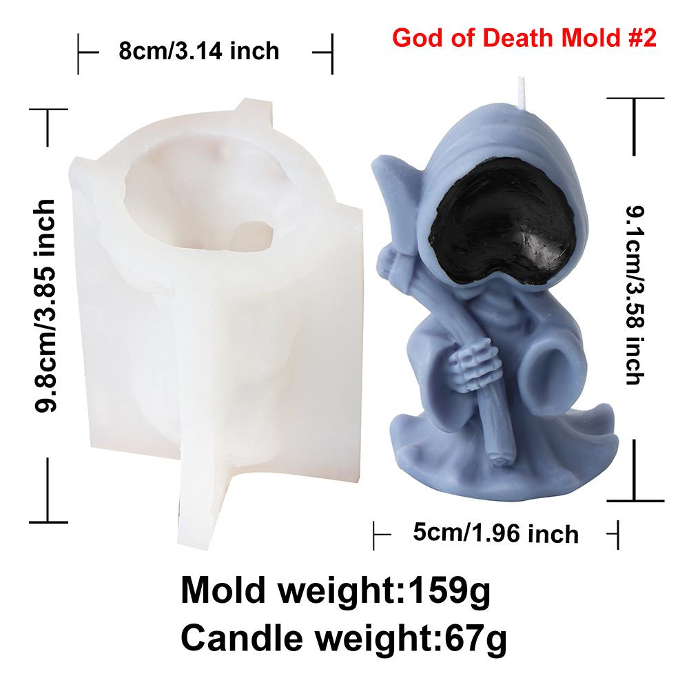 3D Форма для свечей из силикона 'Дьявольская летучая мышь Жнец' DIY Форма для изготовления из гипса 'Человек в черном Смерть' Жуткий Декор для дома Инструмент для литья из смолы