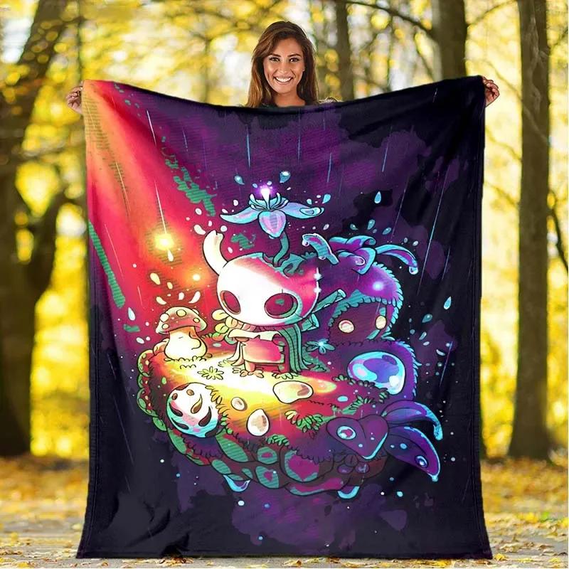 3D Print Hollow Knight Blanket Soft Sofa Cover Throw Game Blanket Fleece Tapestry Lightweight Warm Bed Blanket for Bedroom Couch