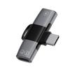 2 In 1 USB-C / Type-C To Dual USB-C / Type-C T-Type Audio Mobile Phone Charging Adapter