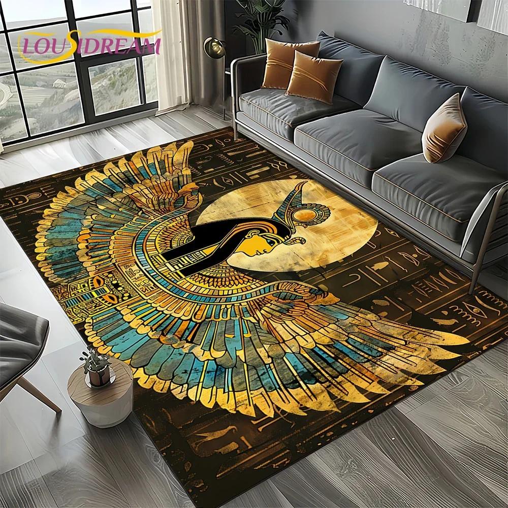 Настенная роспись Древний Египет Иероглифы Мифология Ковер Коврик для Гостиной Спальни Декор Дивана, Нескользящий Коврик для Пола
