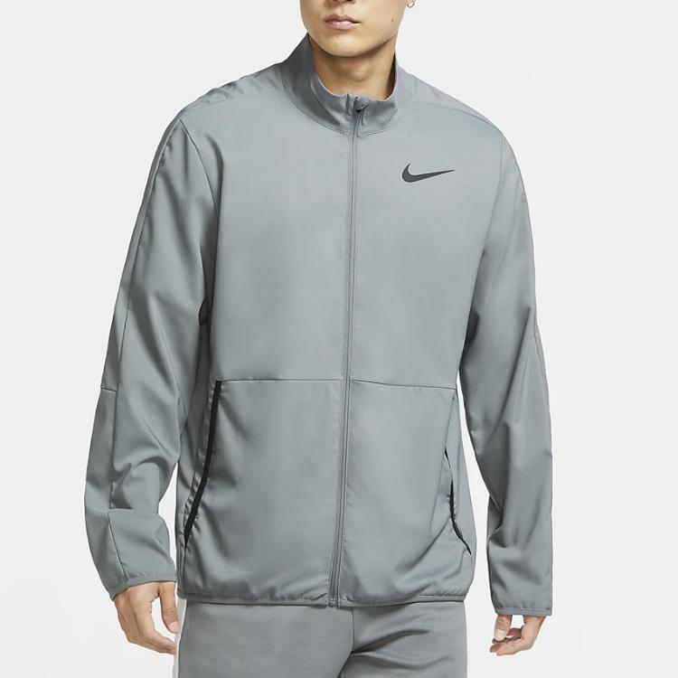 Nike Dri Fit Jackets Men's Gray Stand Collar Moderate Other