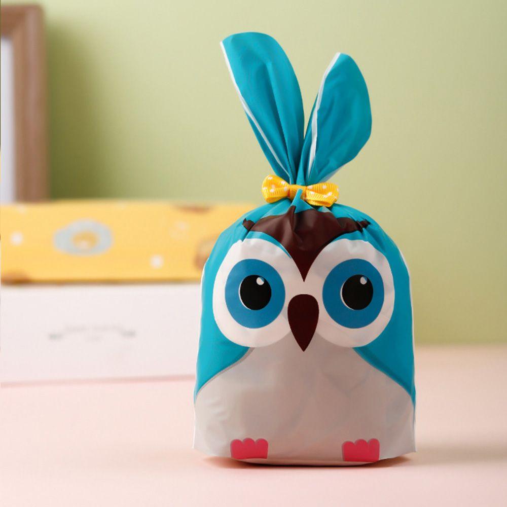 50 шт. Новые пасхальные картонные мешочки с ушками кролика, пластиковые мешочки для конфет в виде животных для детей, упаковка для печенья на день рождения, подарки своими руками