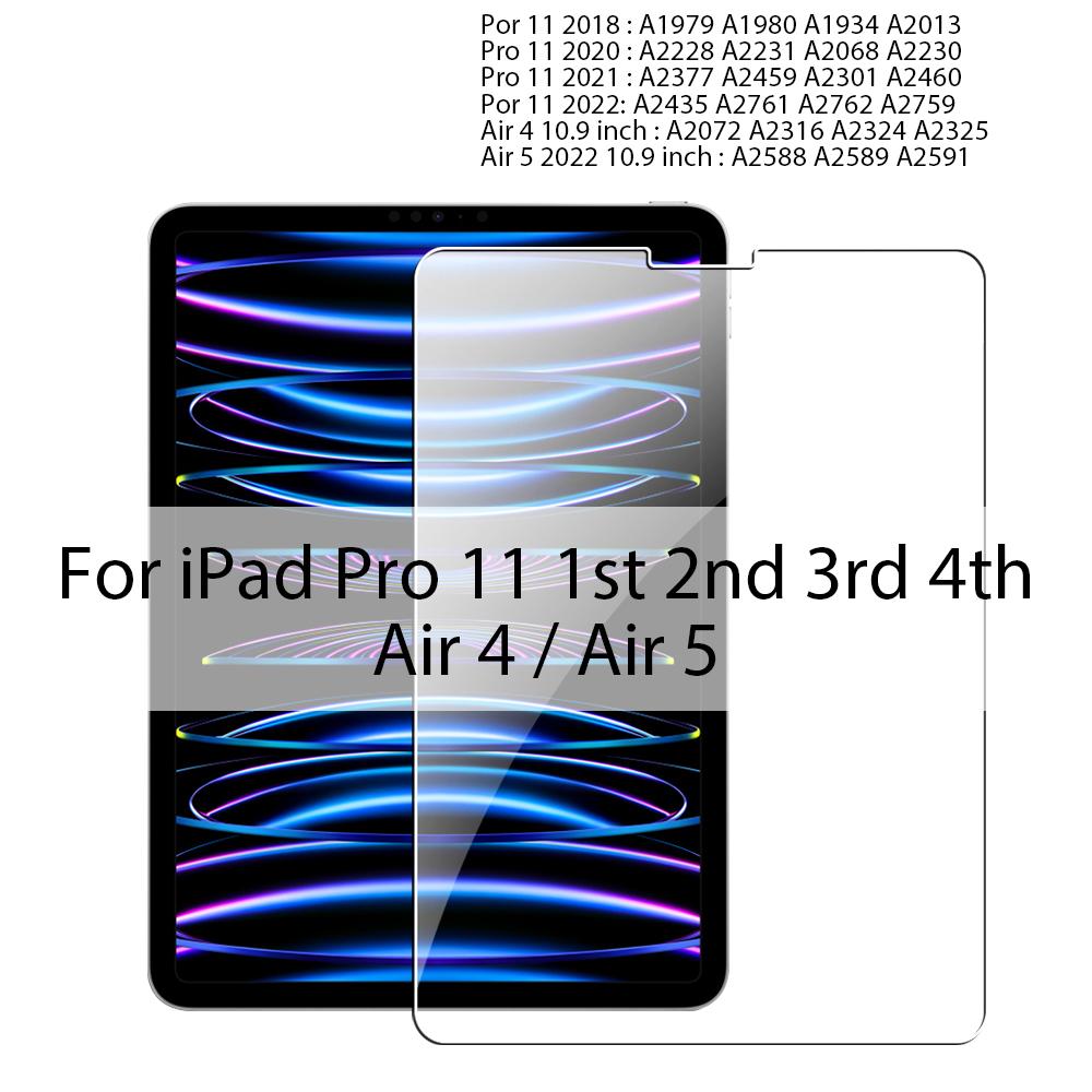 Tempered Glass For Apple iPad Pro 11 12.9 9 10th Generation Air 5 4 3 Mini 6 10.5 7 8 9th 10.2 Screen Protector Film Accessories