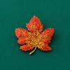 Maple Leaf Brooch, High-end Women, Exquisite and Luxurious Crystal Pin, Design Sense, Niche Suit Coat, Corsage Accessory