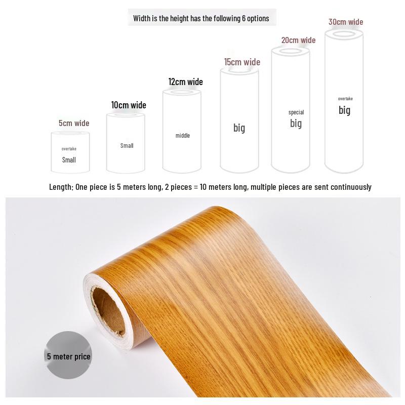 Водонепроницаемая самоклеящаяся наклейка с текстурой дерева для плинтуса и кромочная лента для отделки кромок мебели и декора плинтуса