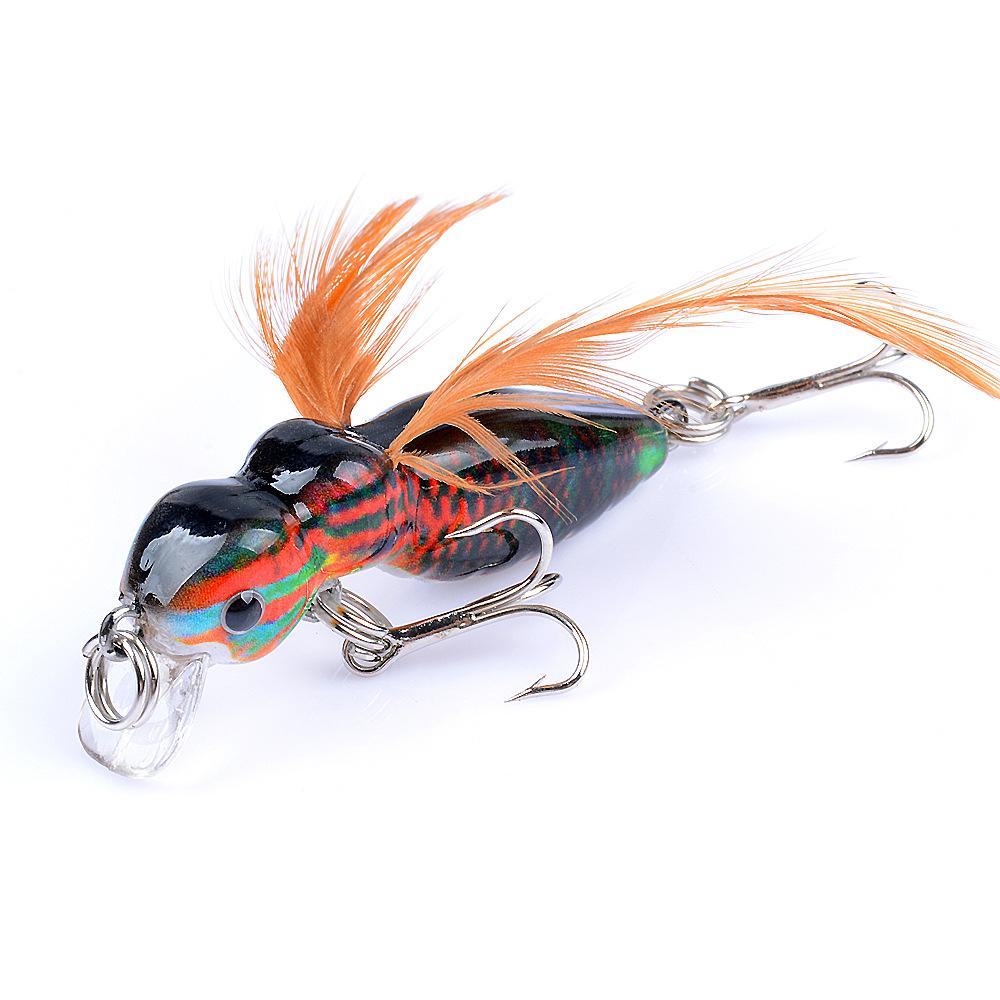 1 шт. рыболовные приманки для ловли муравьев, крючки для приманки 3,2 см/4,5 г, перо, искусственная приманка, жесткая рыболовная погремушка, бусина 3D-глаз