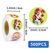 500 Sheets/Roll Cartoon Princess Sticker Roll Sticker Water Cup Notebook Decorative Sticker Seal