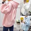 Women's Autumn and Winter New Loose Hooded Rabbit Ears Long-sleeved Fleece Sweatshirt