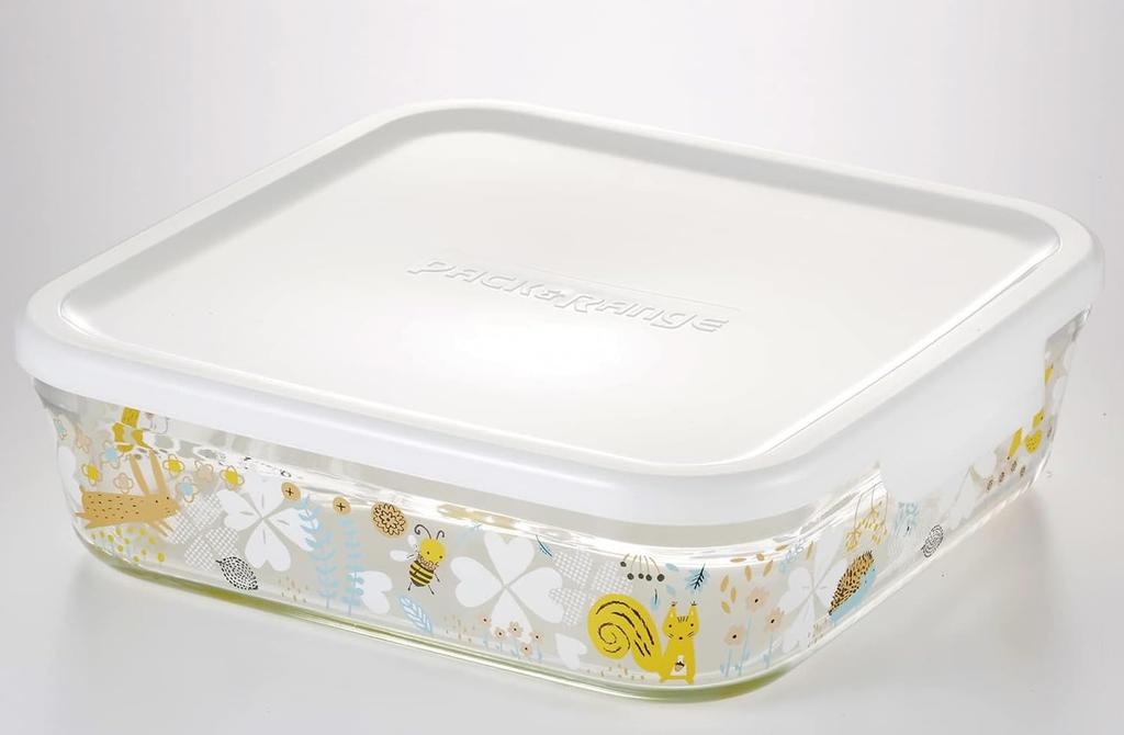Iwaki Glass Bakeware Container Set Nordic Garden Microwave Oven Heat-Resistant 4-Piece