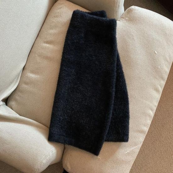 Mini Skirt Solid Color Imitation Mink Fleece High-Waisted Winter Skirt Hip Wrapped Short Skirt Commuting Street Daily Wear