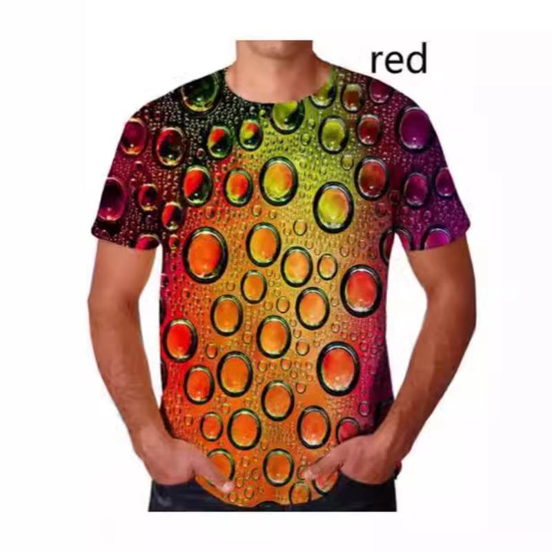 Unisex 3D Printed Water Droplet T-shirt Funny Short Sleeved T-shirt