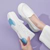 Women White Nursing Shoes Spring Autumn Ladies Wedges Platform Loafers Female Hollow Out Work Slip On Leather Breathe Shoes
