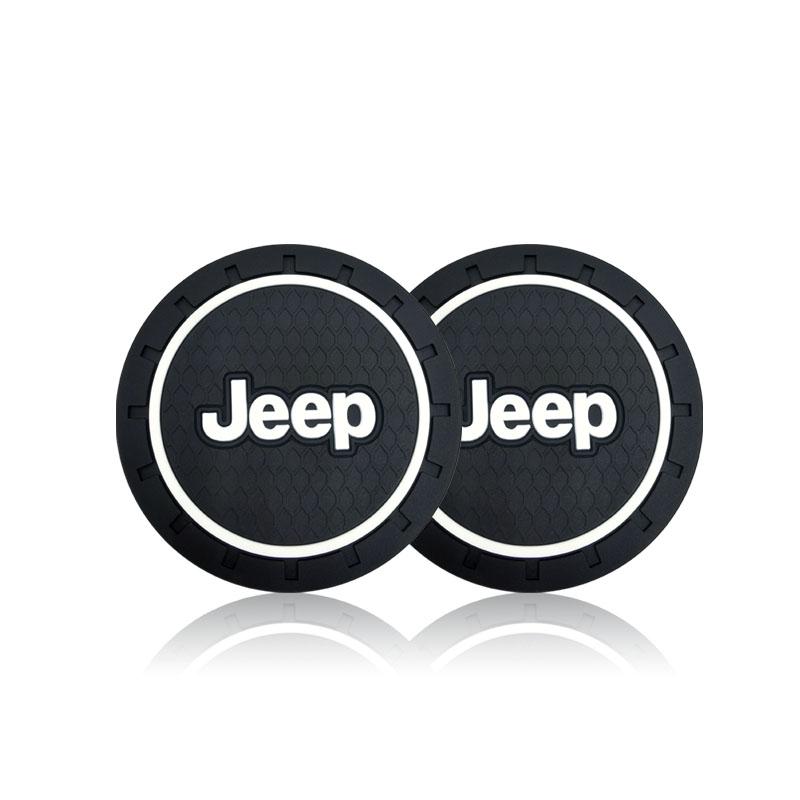 1/2pc Car Heat-resisting Coaster Silica Gel Water Cup Slot Dirt Pad For Jeep Wrangler Grand Cherokee Renegade Tyre Stem Air Caps